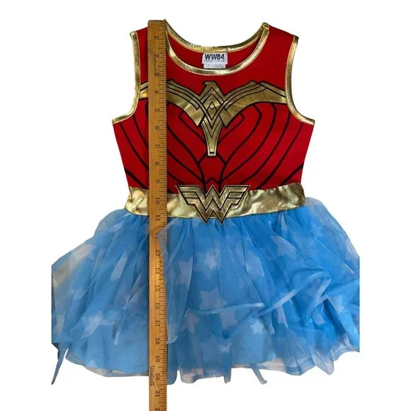 Wonder Woman Girls Tulle Cosplay Tutu Dress Halloween Costume Sz. XCH/4-5 - Picture 5 of 6